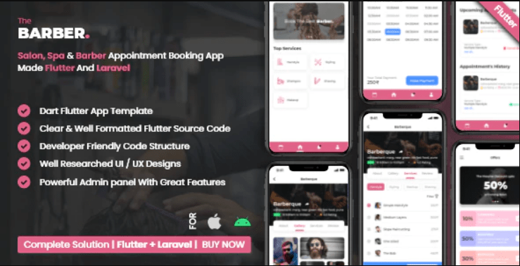 Salon Booking Management System With Mobile App using Flutter - script advisors