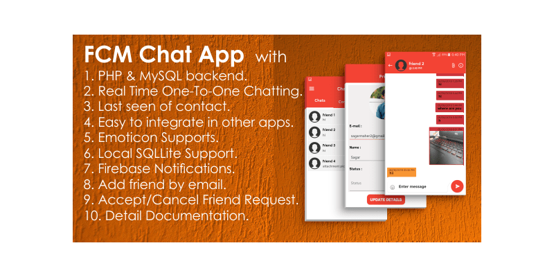 FCM One-to-One Chat App with PHP, MySQL | Native Android Studio | Demo APK